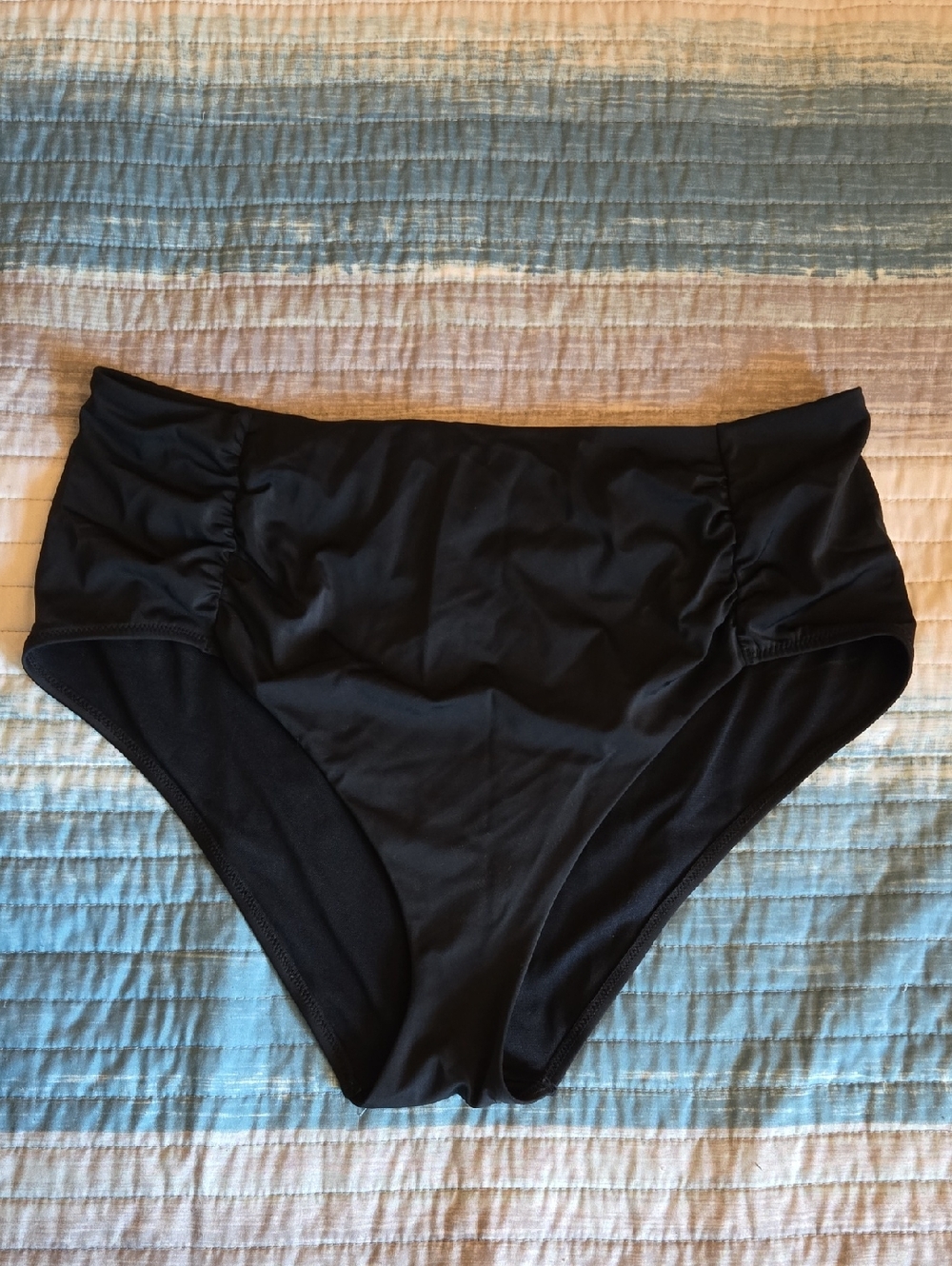 Adore Me Black Ruched High-Waist Bikini Bottom